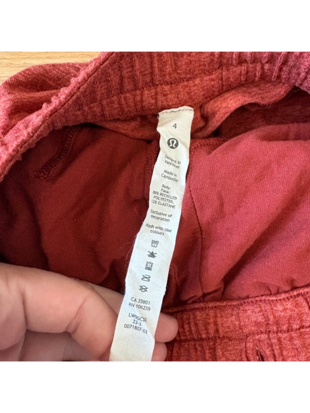 Lululemon Athletic Soft Jersey Classic Fit MR Joggers Heathered Orange Size 4 - Picture 10 of 10